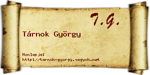 Tárnok György névjegykártya